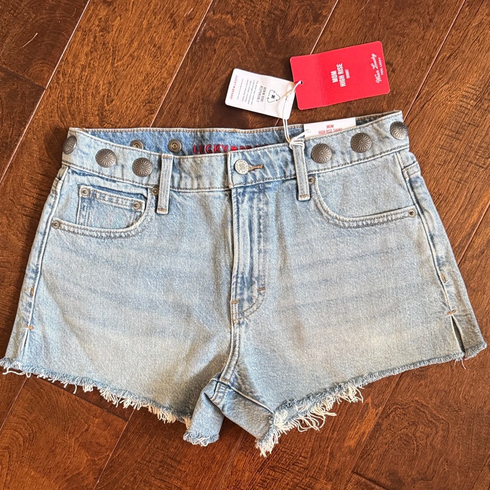 Lucky Brand Light Blue Frayed Hem Denim Shorts